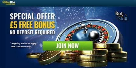 William Hill Casino Club: £5 Free Bonus with No Deposit Required + £1.